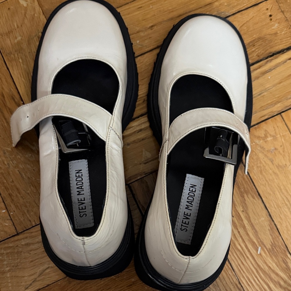 Steve Madden Cream Mary Jane Shoes